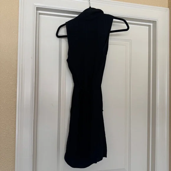 Aritzia Wilfred Sabine Black Sleeveless Draped Mini Dress Size Small - Picture 5 of 6